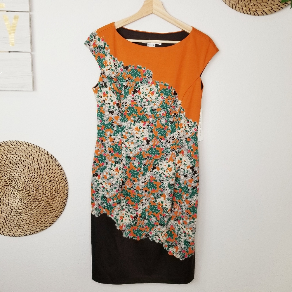 NWT Maggy London Floral Print Sheath Bodycon Dress